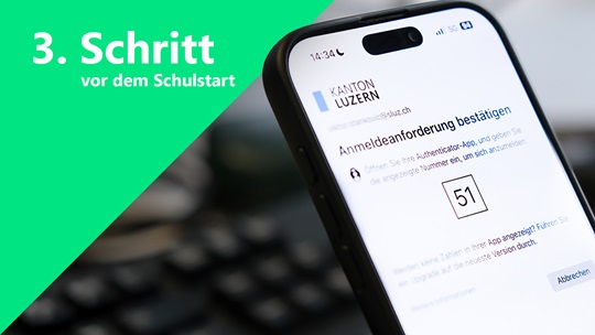 Zahl muss in Authenticator App auf Handy eingegeben werden